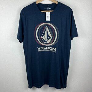 Volcom | NWT Stone Skate Surf Snow Blue Logo Tee Men's, size L